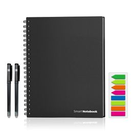 Bloc-notes numérique réutilisable pour ordinateur portable intelligent A4 doublé de points avec un stylo effaçable et une lingette pour le stockage en nuage de croquis, réutilisation à l'infini 240111