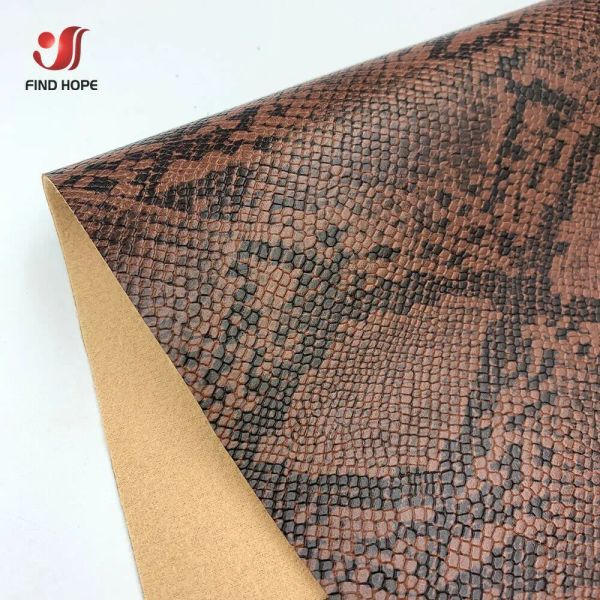 Hojas A4 20*30 cm Patrón de piel de serpiente Faux PU Cuero de tela Vinyl para bolsas de costura Sofá Arenque de costura de bricolaje Arco de bricolaje