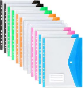 Classeurs en plastique de format A4, portefeuilles de documents colorés, sacs d'enveloppe pour l'école, le bureau et la maison, contient plus de 200 feuilles, 231220