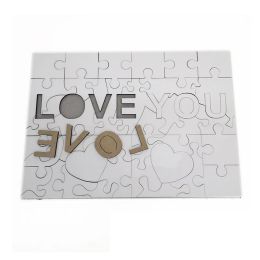 A4 Sublimatie Lege Puzzel Gunst Creatieve Liefde 47 Stuks MDF Warmteoverdracht Jigsaw Speelgoed DIY Valentijnsdag Cadeau BJ