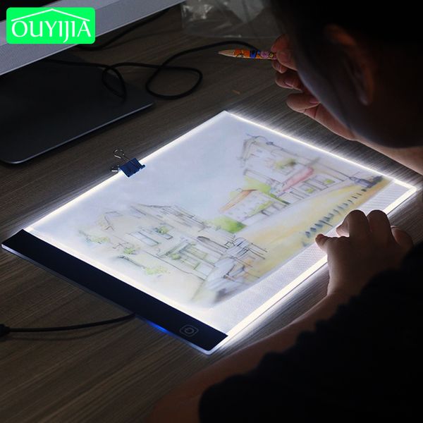 Pad luminoso a led dimmerabile a tre livelli A4, strumenti per tablet Accessori per pittura a diamante Ricamo a diamante Protezione per gli occhi Formato A5 201201