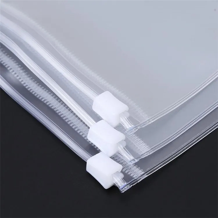 A5/A6/A7 Transparent PVC Bag Waterproof Plastic Storge dragkedja Filmappen Notepads Pocket Dokument 6 Hål Skolmaterial