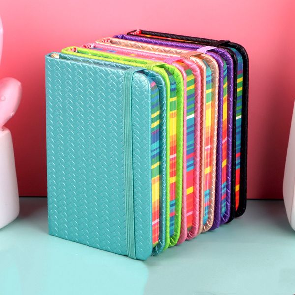 A5 A7 tissé cahier motif sangle relié bloc-notes doublé journal cahiers créatifs en gros étudiant en affaires mini livre de poche