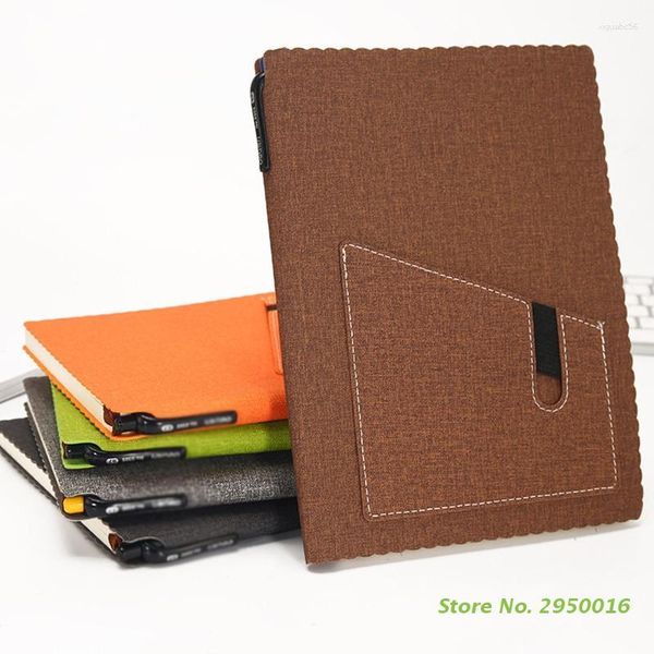 Cuaderno Vintage A5/B5 con ranura para bolígrafo, tarjetero, Bloc de notas de cuero, diario Personal, cinta, etiqueta de página para oficina, mujeres, hombres, regalo