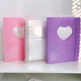 A5 Binder Photo Álbum Cover Love Heart Storage Book Tarjeta de portada Sticker Album Storage Book Small Card Storage Hollow Diy