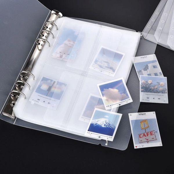 A5 Binder Pockets Zipper Folders Transparent DIY Photocard Stamp Album de rangement du livre de stockage Document Document Sacs