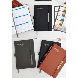 A5 Planner Notebook Lined 18 maanden Journey Diary Travel Journal Notepad Planner 200 pagina's voor Women Men Office Worker W3JD