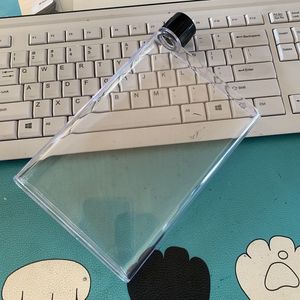 Botellas de agua planas de plástico A5, taza de agua libre de BPA, cuaderno portátil transparente, taza deportiva de papel