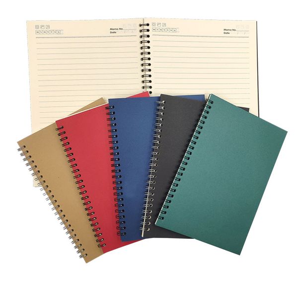 A5 Cuaderno espiral Cubierta de papel Kraft Cuadernos Diario Libro Estudiante Libros en blanco duraderos Oficina Escuela Papelería Bobinas Bloc de notas BH5562 TYJ