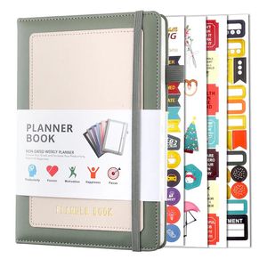 A5 Weekly Plan Maandelijks met rooster Grid Self Binding Notebook Planner Office Atationery Gold Stamping Stickers 240415