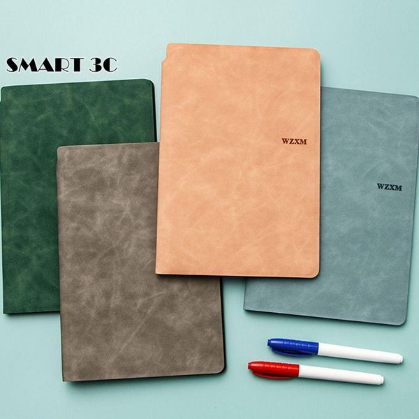A5 Whiteboard Notebook Easy Erase Tiping Leather Double-face Blocage Blanche à carnet blanc Portable Student PU Writing Board