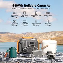 A501 Portable Power Station 540WH 150000mAh Back -up batterij Solar Generator Power Bank voor buitenkamperen