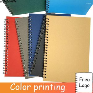 Cubierta de papel A5Kraft, cuaderno con puntos/cuadrados/rayados/en blanco, 100/120 páginas, planificador diario de escritura, material escolar para oficina, papelería