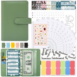 A6 Binder Budget Planner Notebook Covers Map A6 Size 6 Hole Binder Pockets Plastic Binder Zipper Money Saving Envelope 240409