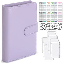 A6 Budget Binder Notebook Enveloppes System Set Set Pockets PU Leather Money Saving Bill Organizer Accessoires 240430