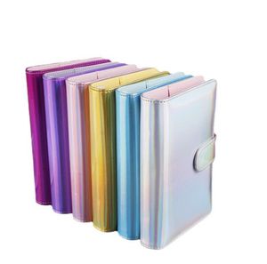 A6 mignon Laser cahier fichier dossier en cuir PU feuilles mobiles bloc-notes couverture rechargeable voyage Journal classeur couvre fournitures scolaires de bureau