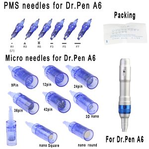 Cartouches de rechange Microneedle Conseils pour auto électrique rechargeable sans fil A6 Dr Pen Dermapen Micro Roller Soins de la peau Thérapie MTS PMU