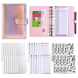 A6 Presupuesto de cuero Binder Notepad Notepad Diary Planner en efectivo Sobre Pockets por dinero Saving Bill Organizer 240510