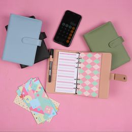A6 PU Leather Budget Binder Notebook Money Envelops Organizer voor contante besparing met contante enveloppen, kostenbladen en markerpen