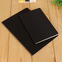 A6 Retro Blank Paper Notebook Diary Journal Blank Sketch Book for Graffiti Painting Drawing Black Cover 88 Pages Office School Papery