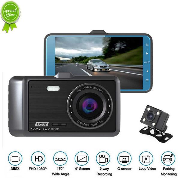 A60 coche 4 pulgadas pantalla IPS 1080P HD 170 grados gran angular Cámara Dual ADAS grabadora de conducción 24 horas monitoreo de estacionamiento DVR