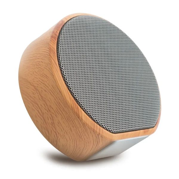 A60 Grano de madera Altavoz inalámbrico portátil Bt Mini Subwoofer Audio Sistema de sonido estéreo de 360 grados Soporte TF AUX Altavoz