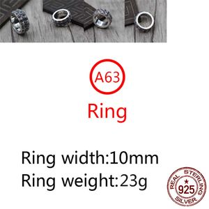 A63 S925 Sterling Silver Ring Fashion Retro Persoonlijkheid Kruis Nagelbrief Net Rood veelzijdige punkstijl Juwelencadeau voor minnaar