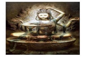 A68 Chinese Dunhuang Kwanyin Goddess Hoogwaardige handcrafts HD Print Portret Art Oil Painting on Canvas Multi Maten Frame OPT8256498749