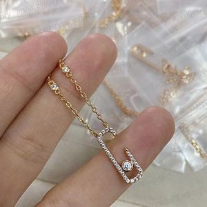 A6ed Nieuwe Ontwerper Messikas Hanger Kettingen voor Vrouwen S925 Zilver 18k Rosé Goud Geometrische Diamant Sliding Drie Populaire Luxe ketting Sieraden Cadeau