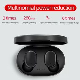 A6S Draadloze Koptelefoon Sport Oordopjes Bluetooth 5.0 TWS Headsets Ruisonderdrukkende Microfoon Voor Huawei Samsung hoofdtelefoon Met Doos Hoge kwaliteit