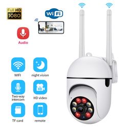 A7 Cámara Wifi Cámaras IP inalámbricas Cámara web PTZ Cámara de seguridad Hogar inteligente Monitor de bebé CCTV 1080P Conversación bidireccional LED Visión nocturna Detección de movimiento Videocámara