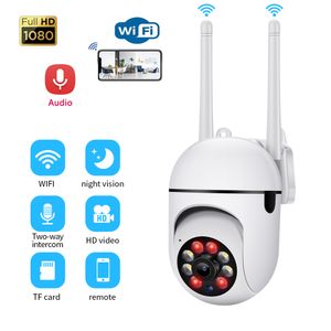 A7 Cámara WIFI 1080P HD Cámara IP inalámbrica al aire libre CCTV P2P Cámaras de seguridad de red panorámica Moniton Seguimiento PTZ Mini cámara Videovigilancia Visión nocturna DHL