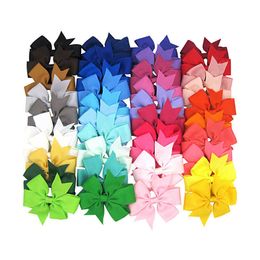 A74 Ornament V-Ribbed Ribbon Dovetail Bow Haarspeld voor kinderen 40 kleuren