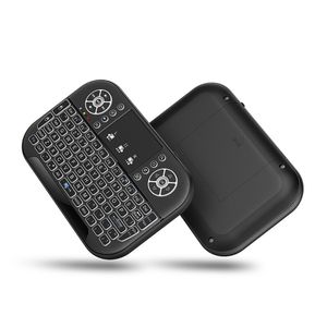 Teclado inalámbrico A8 Mini 2,4G con retroiluminación, Bluetooth, Air Mouse, Control remoto táctil para dispositivo de TV inteligente, panel táctil de escritorio y PC