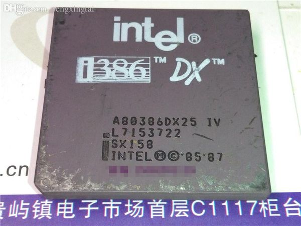 A80386DX25. IVSX158. 386 Gold square pga old cpu/Procesador A80386DX, Microprocesador i386DX/A80386 Componentes electrónicos