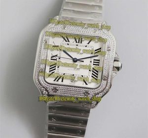 A8F INLAY VERSIE 398 WITTE DIAL ETA SA2892 Automatisch 0018 Mens Watch Diamond Case QuickSwitch Steel Band Iced -out Watches Donate9190783