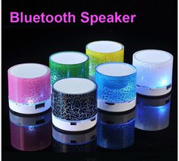 A9 Mini Portable Speaker Bluetooth Wireless Car Audio Dazzling Crack Led Lights Subwoofer Ondersteuning TF -kaart voor pc/mobiele telefoon