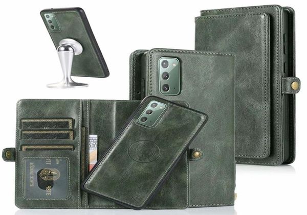 A91 Housse à rabat pour Samsung Galaxy Note 20 S20 Ultra A41 A21 A20 A40 A50 A51 A70 A71 Étui portefeuille en cuir rétro 2 en 1 détachable Shel1896995