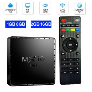 MX10 Mini Android 10.0 TV Box 2GB 16GB lecteur multimédia intelligent Allwinner H313 Quad Core 2.4G Wifi 4K film à domicile 1G 8G TVbox
