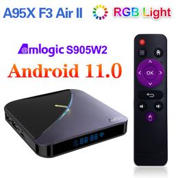 A95x F3 Air II Android 11 TV Box Amlogic S905W2 5G Wifi 4K 3D BT5.0 RGB Licht TV Boxs HD Mediaspeler 2G 16G 32G 4G