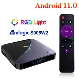 A95X F3 Air II RGB TV Box Android 11amLogic 4GB RAM 32 GB Ondersteuning Dual WiFi 4K 60fps VP9 BT YouTube Media Player