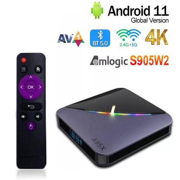 A95X F3 AIR II Smart Android 11 TV Box Amlogic S905W2 5G WiFi 4K 3D BT50 RGB Light TV Boxs HD Media Player 2G 16G 32G 4G 64G9550403