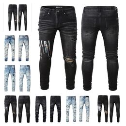 AA-88 Nouveaux Jeans Arrivées Hommes De Luxe Designer Denim Jeans Pantalons Trous Pantalon Biker Vêtements Pour Hommes