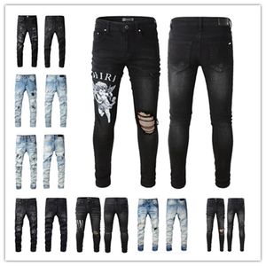 AA-88 jeans de luxe pour hommes et femmes déchirés pantalons longs vélos vêtements pour hommes {La couleur envoyée est la même que la photo}