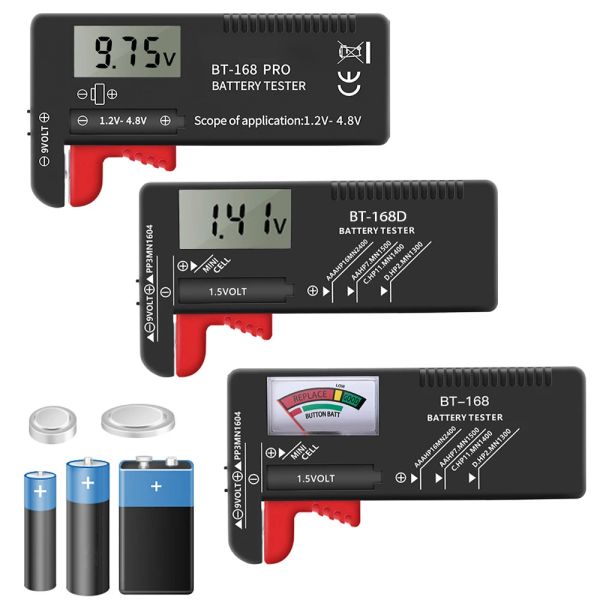 Indicateur de capacité de batterie AA AAA 18650 Lithium Battery Niveau Tester Tentage Montage Volt Monitor Detector Rangement Boîte Boîte