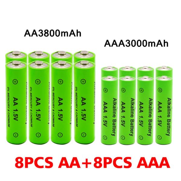 AA + AAA rechargeable AA 1.5V 3800mAh / 1.5 V AAA 3000mAh Batterie alcaline Batterie de poche