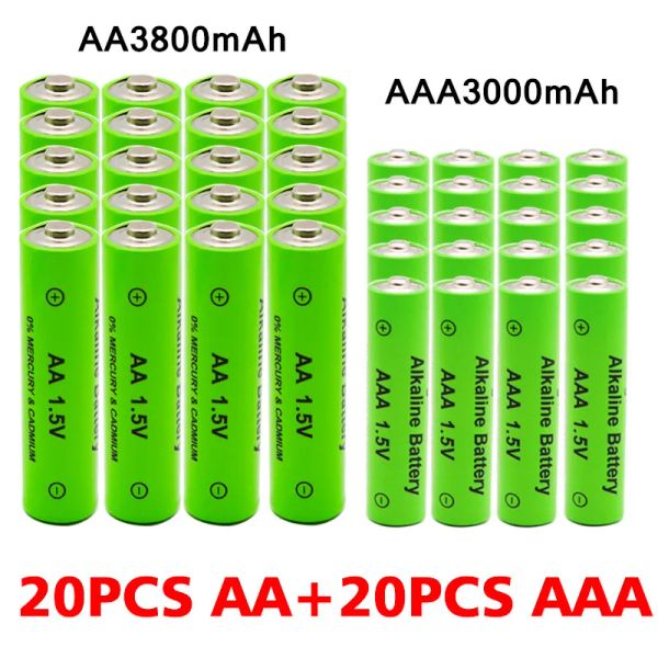 AA + AAA rechargeable AA 1.5V 3800mAh / 1.5 V AAA 3000mAh Batterie alcaline Batterie de poche
