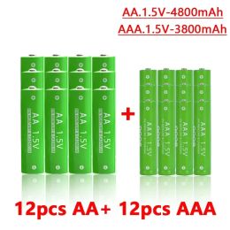 AA + AAA Oplaadbare alkalische batterij AA 1.5V 4800 MAH/1.5V AAA 3800 MAH Zaklampspeelgoed Kijk MP3-speler Vervangen Ni-MH Batterij