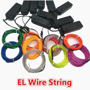 AA-batterijen geëxploiteerd LED Neon Light Gloed El Wire Car String Lights Auto Strip Light Tube Car Dance Party