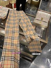 AA BBRBRY-ontwerper Nieuwe zomerklassiek Casual unisex broek huishoudelijke vlek dubbelzijdige vaste kleur plaid casual brede been broek voor vrouwen en mannen